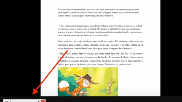 Escribe la palabra que deseas buscar en la cajita que aparecerá en el lado izquierdo (Foto: Captura de Mira cómo hacerlo)