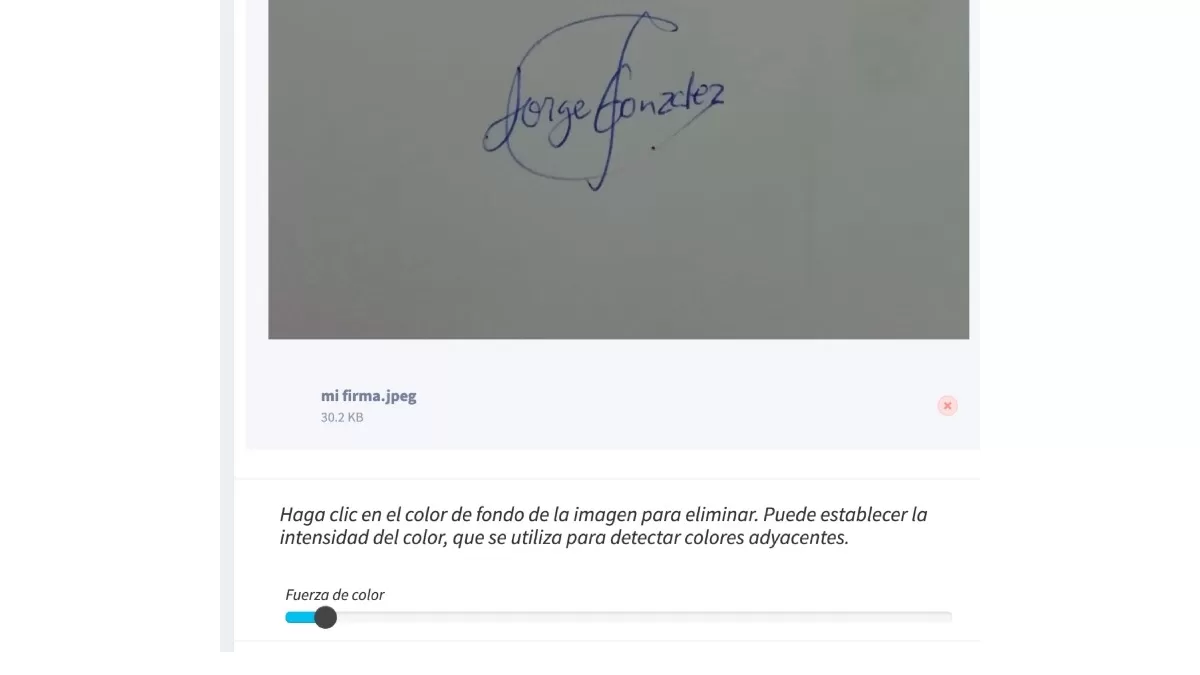 Quitar fondo de la foto de una firma. (Captura: Útil e Interesante)