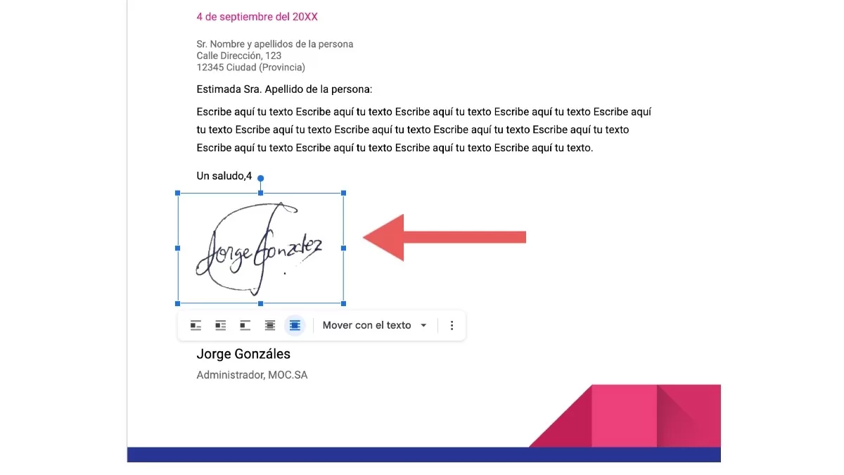 Colocar la foto de firma en PNG. (Captura: Útil e Interesante)