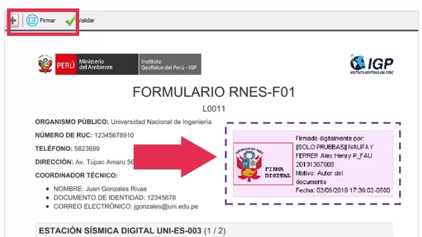 Firma digital con DNI electrónico. (Foto: Manual del usuario IGP)