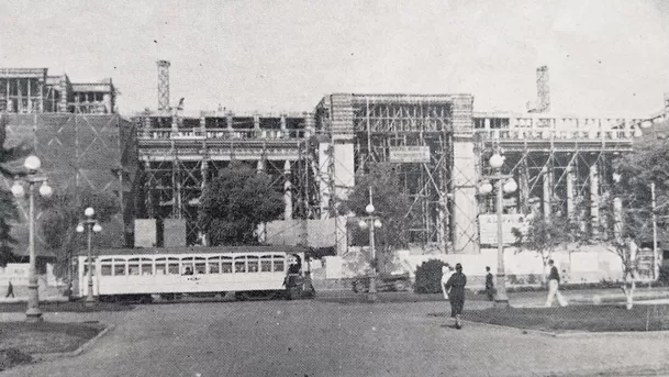 Construcción del Palacio de Justicia de Lima en 1938. (Foto: Lima la Única) Construcción del Palacio de Justicia de Lima en 1938. (Foto: Lima la Única)