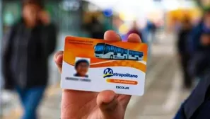 Trámite para tarjeta de pasaje escolar en el Metropolitano