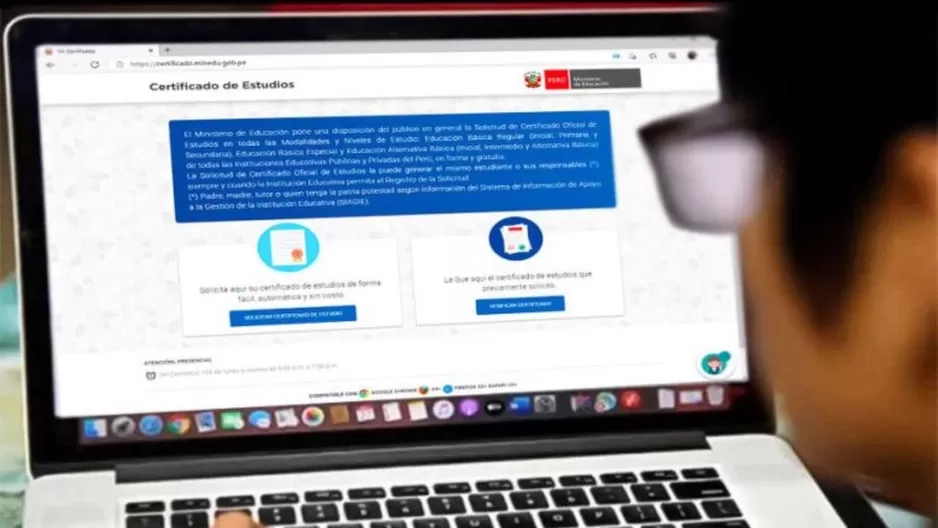 Así puedes obtener tu certificado de estudios desde casa (Foto: Minedu)