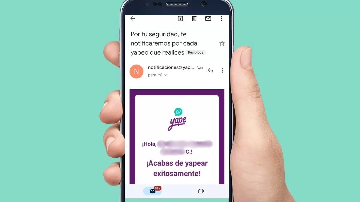 Notificaciones de Yape al correo electrónico. (Imagen: ÚtileInteresante.pe)