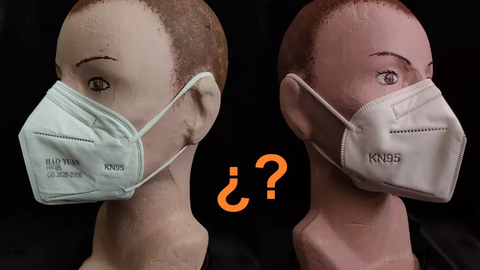 Estas son las diferencias entre una mascarilla KN95 original y una falsa. (Foto: @DraAnaMariaLTH /Twitter)