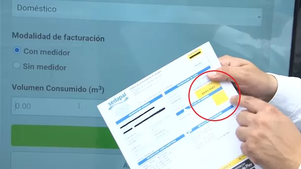 En tu recibo figura el volumen de agua consumido. (Captura: Andina)