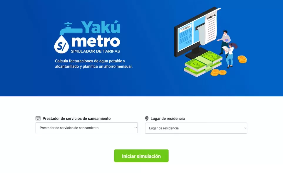 Yakúmetro es el aplicativo web que calcula la facturación mensual de agua. 