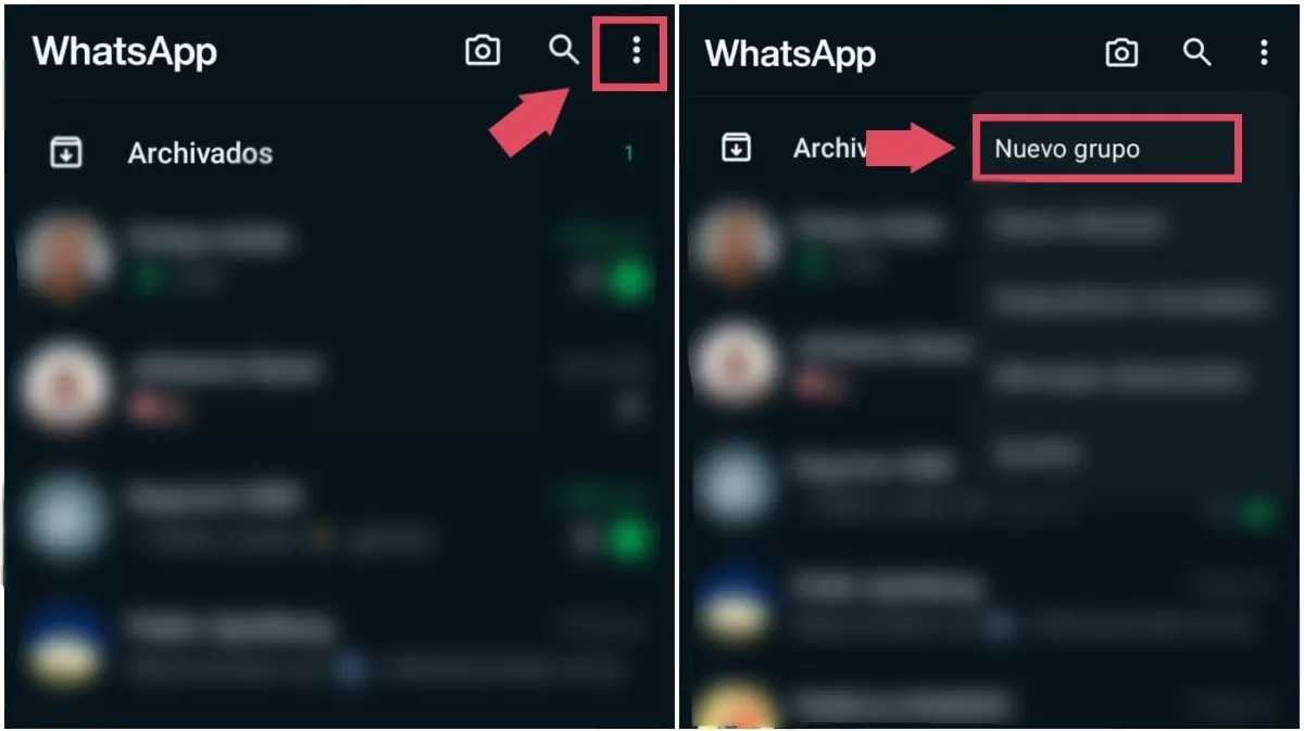 Crear un chat grupal en WhatsApp. (Composición: ÚtileInteresante.pe)