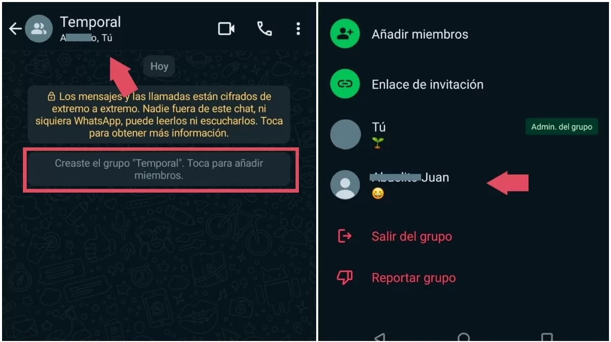 Ver miembros de un chat grupal en WhatsApp. (Composición: ÚtileInteresante.pe)