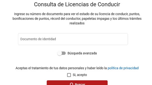 Consulta para el recojo de licencia de conducir.