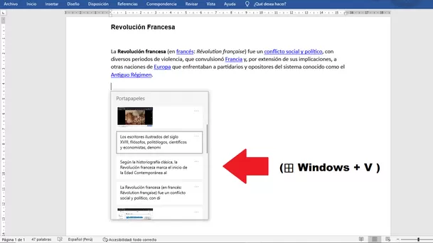 Así puedes pegar varios textos en Word. (Captura: América)