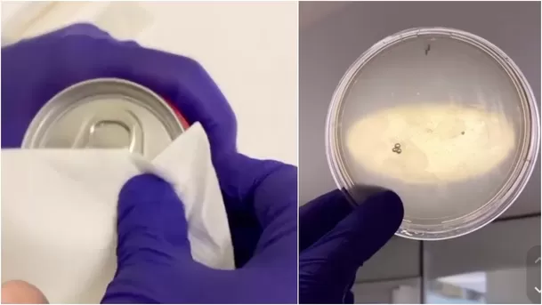 El uso de una servilleta o alcohol es efectivo para desinfectar las latas antes de consumirlas. El uso de una servilleta o alcohol es efectivo para desinfectar las latas antes de consumirlas.