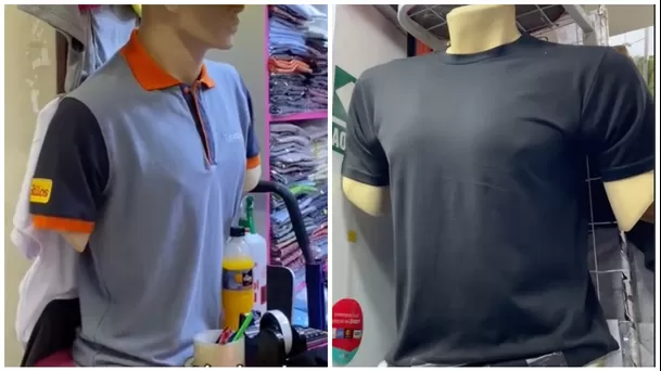 Polos básicos de algodón en Gamarra. (Capturas: @christydinatali / @iamjoao.oficial)