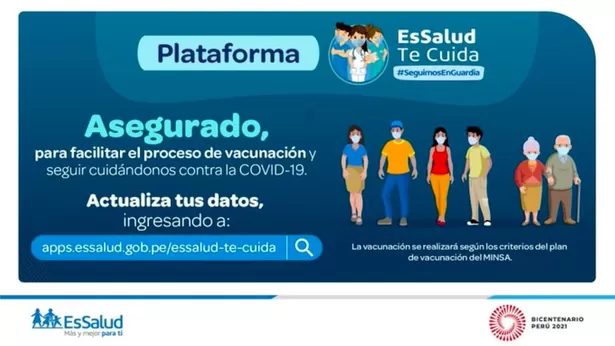 La plataforma EsSalud te cuida para el registro de vacunación