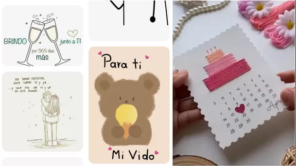 Tarjetas e imágenes de feliz aniversario en pareja. (Fuente: Pinterest)