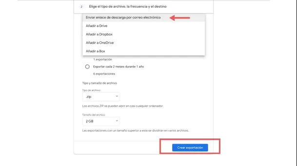 Descargar archivos de Google Takeout. (Captura: ÚtileInteresante.pe)