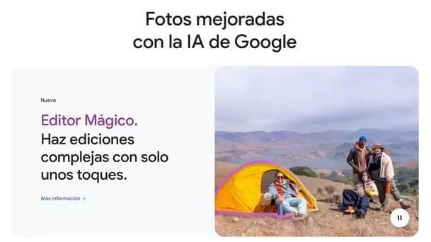 Edición de fotos con la IA de Google. Edición de fotos con la IA de Google.