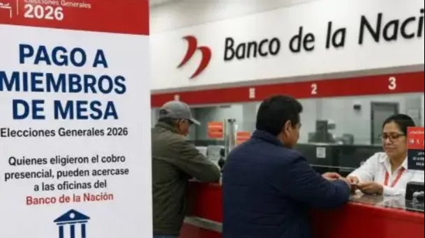 Pago de 165 soles a miembros de mesa se realiza en agencias del Banco de la Nación (Foto: Andina) Pago de 165 soles a miembros de mesa se realiza en agencias del Banco de la Nación (Foto: Andina)