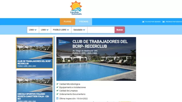 Piscinas saludables en Pueblo Libre