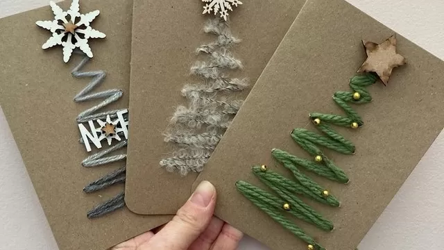 Tarjetas navideñas tejidas. (Foto: EtsyCA)