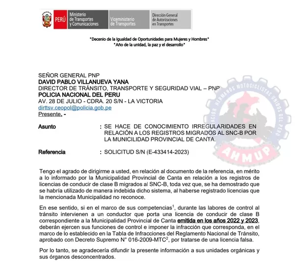 Fuente: Asociación Hermanos Motociclistas Unidos del Perú (AHMUP) Fuente: Asociación Hermanos Motociclistas Unidos del Perú (AHMUP)