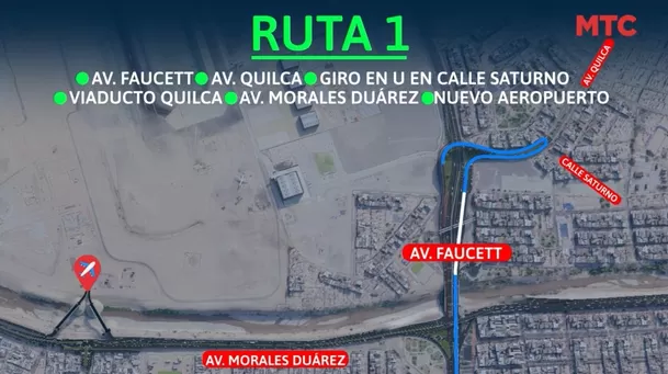 Rutas para ir al nuevo aeropuerto de Lima desde el sur. 