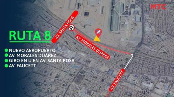 Rutas de salida del nuevo aeropuerto de Lima.