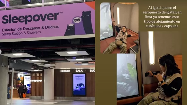 Estación de descanso y nuchas en el nuevo aeropuerto de Lima. (Fotos: @saqra_warmicha / @fatima_sotoma)