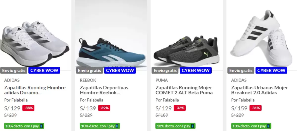 Zapatillas para correr que están en oferta en Falabella