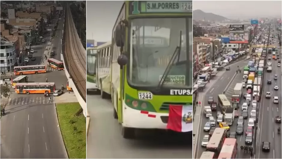 Actualización de vías bloqueadas por parto de transportes en Lima. 