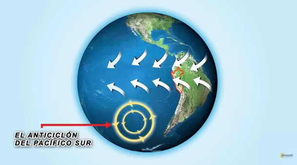 ¿Qué es el anticiclón del Pacífico Sur? (Captura: Senamhi) ¿Qué es el anticiclón del Pacífico Sur? (Captura: Senamhi)