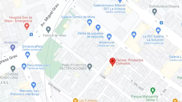 Ubicación exacta de Tacora en La Victoria