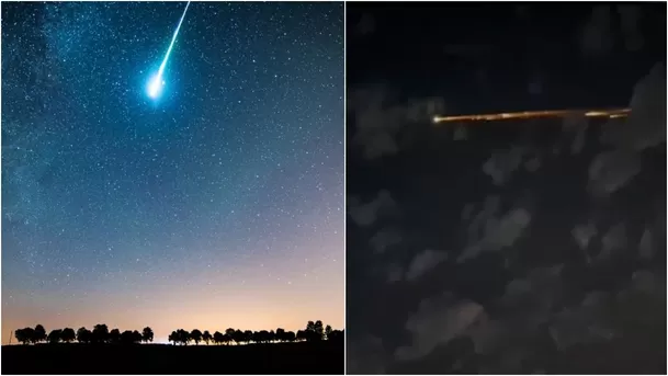 Caída de un meteorito vs. caída de basura espacial. 