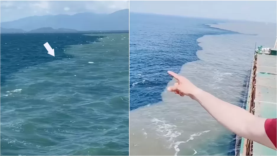 Un fenómeno natural que se observa en el encuentro del mal del Pacífico y Atlántico. 