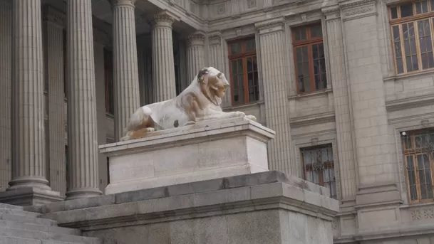 Leones de mármol ubicados en el frontis del Palacio de Justicia de Lima. (Foto: ÚtileInteresante.pe) Leones de mármol ubicados en el frontis del Palacio de Justicia de Lima. (Foto: ÚtileInteresante.pe)