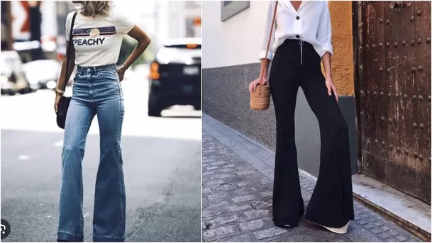 Flare jeans o pantalones acampanados. (Fotos: Pinterest)