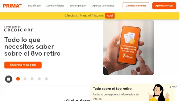 Retiro de AFP Prima 2025.