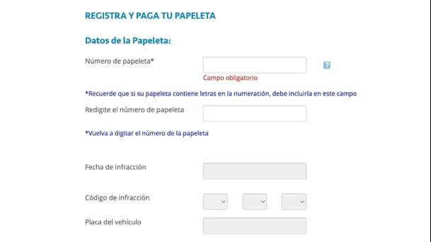 Registra y paga tus papeletas del SAT. (Captura: ÚtileInteresante.pe)