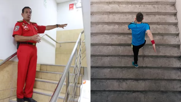 Carlos Paredes, bombero integrante equipo USAR, sobre el uso de escaleras tras un sismo. Carlos Paredes, bombero integrante equipo USAR, sobre el uso de escaleras tras un sismo.