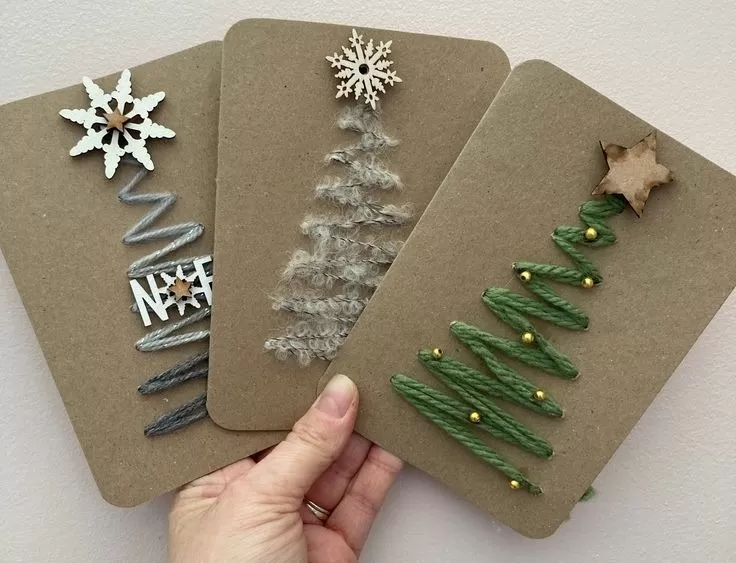 Tarjetas navideñas tejidas. (Foto: EtsyCA)