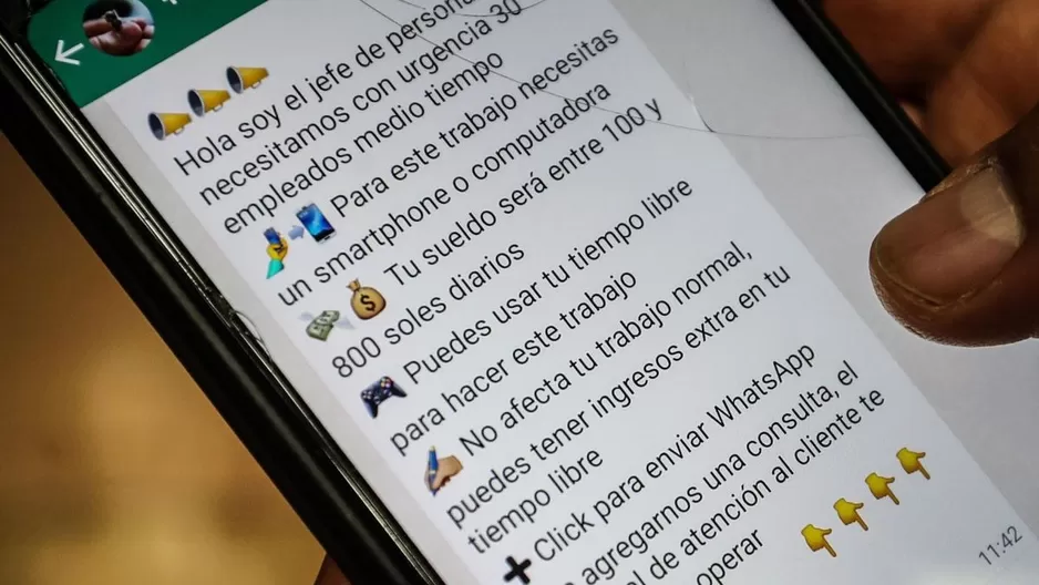 ¿Por qué son estafas esos mensajes de WhatsApp "ofreciendo trabajo"? (Foto: Andina)