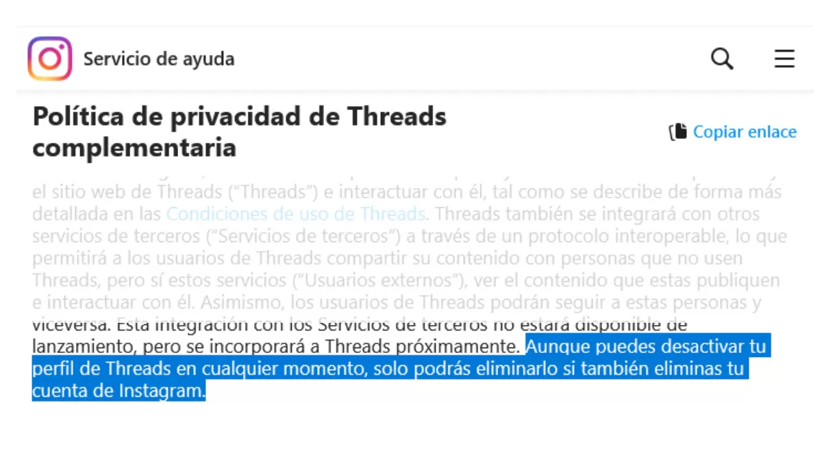 No puedes eliminar tu cuenta de Threads, solo desactivarla. (Foto: ÚtileInteresante.pe)