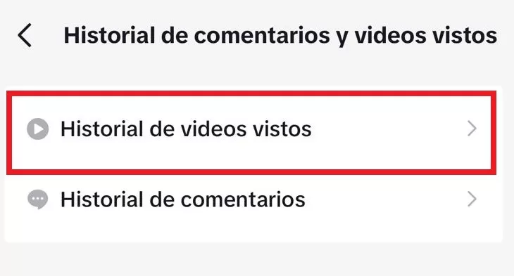 Opción de "Historial de videos vistos" en Tik Tok. (Captura: América)