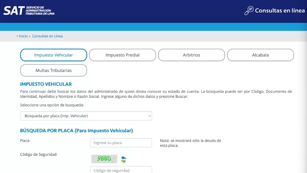 Consulta de impuesto vehicular en el SAT. 