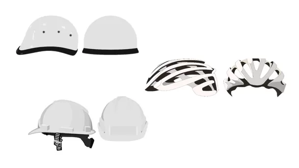 Tipos de cascos de seguridad prohibidos. 