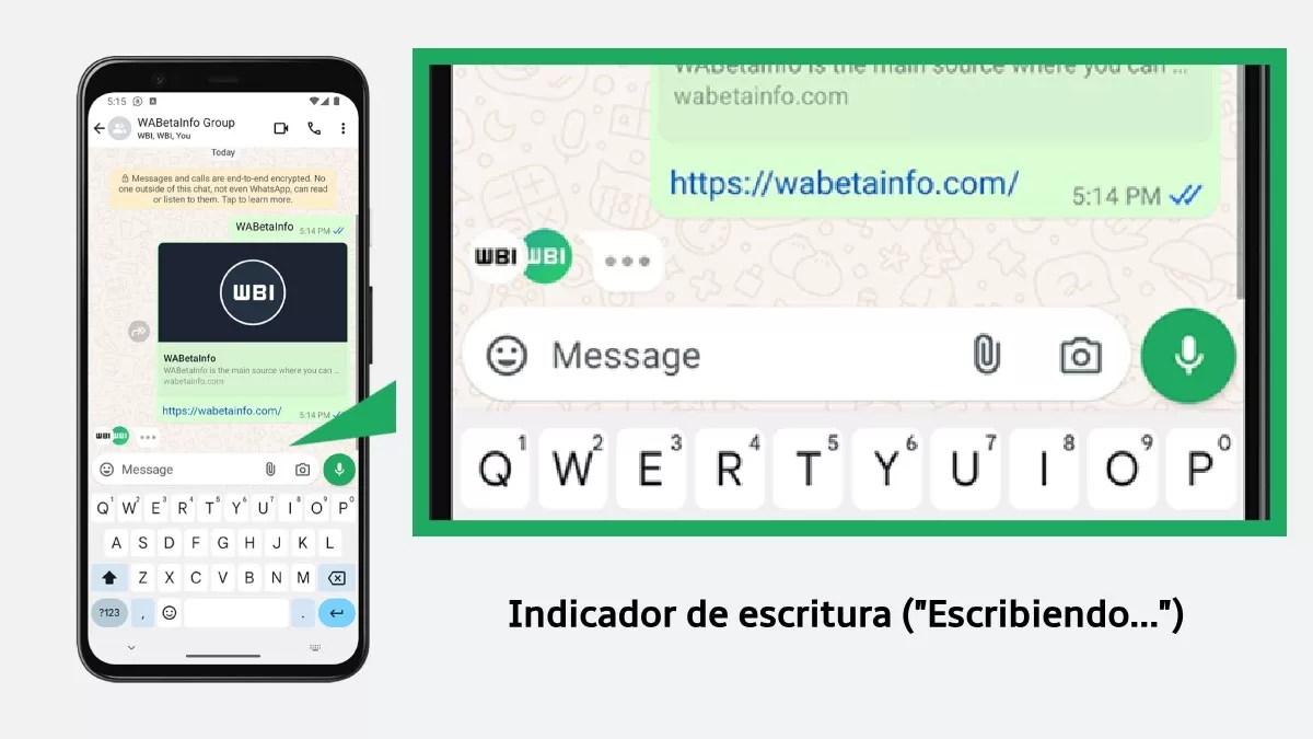 Nuevo indicador de "escribiendo". (Foto: ÚtileIntereante.pe / WABetaInfo)