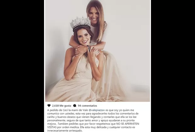 Valeria Piazza se encuentra internada en una clínica muy delicada de salud