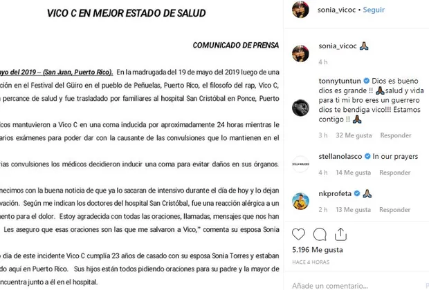 Vico C estado de salud