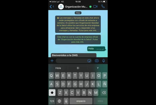 whatsapp oficial oms sobre coronavirus
